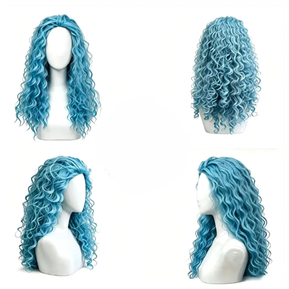 2026 Red Blue Long Curly Synth - Women'S Red Accessories review and price