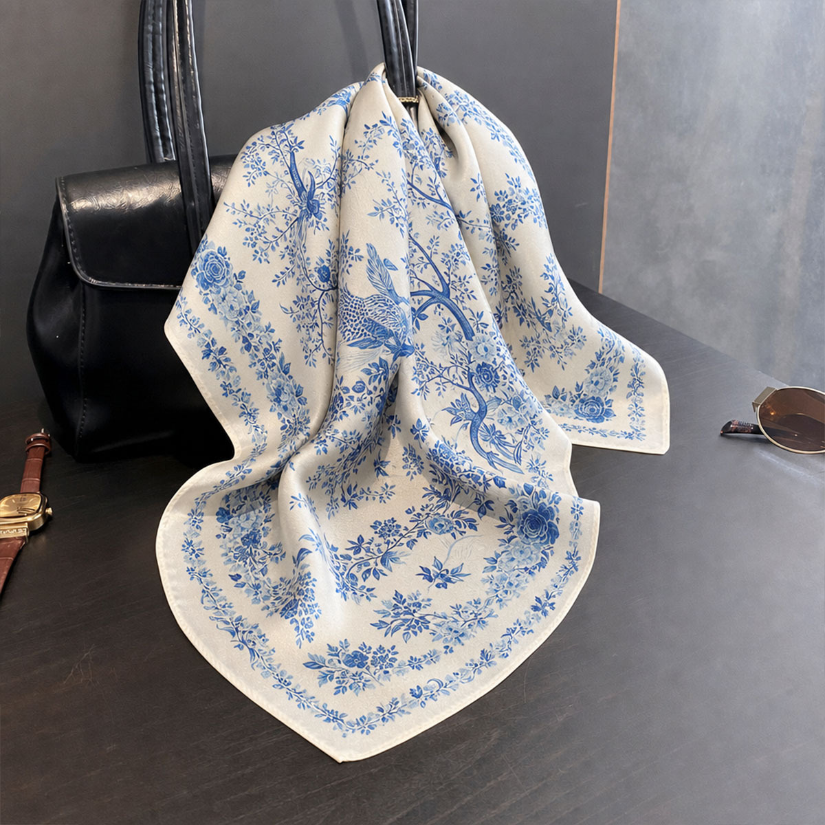 100% Real Silk Scarf Women Squ - Silk Scarf Square review and price