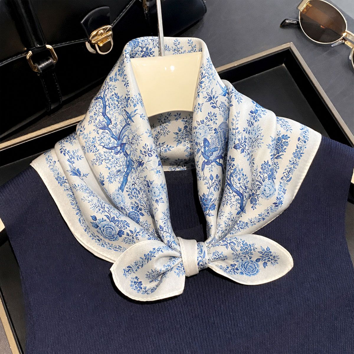 100% Real Silk Scarf Women Squ - Silk Scarf Square review and price