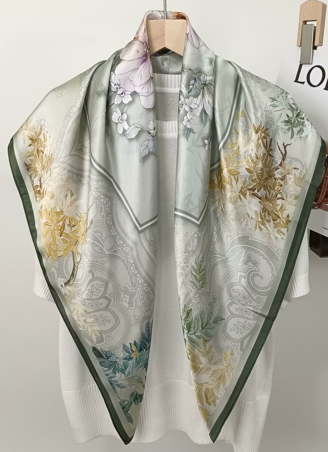 90CM Mulberry Silk Printed Squ - Silk Scarf Square review and price