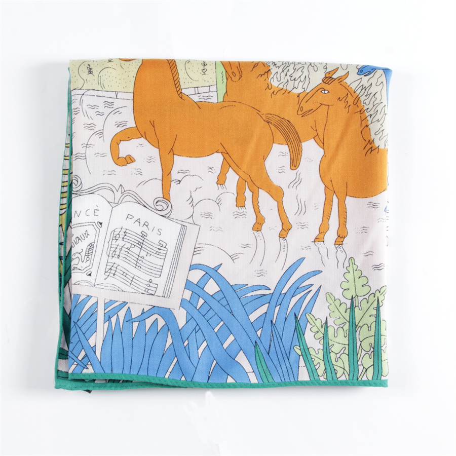 POBING Silk Cashmere Scarf Wom - Silk Scarf Square review and price