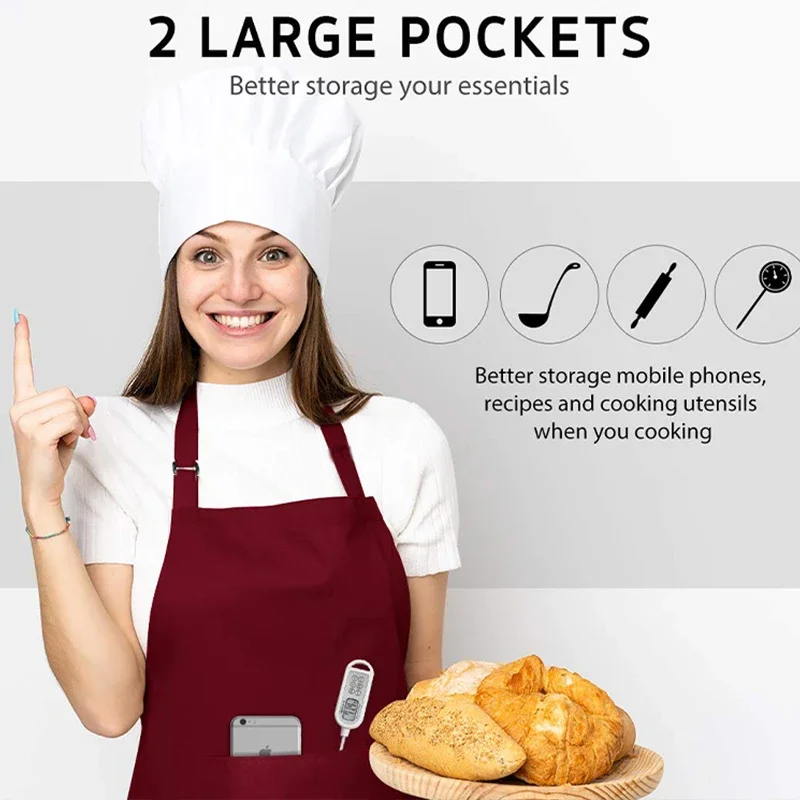 Apron Chef Hat Food Service Ki - Women Kitchen Accessories review and price
